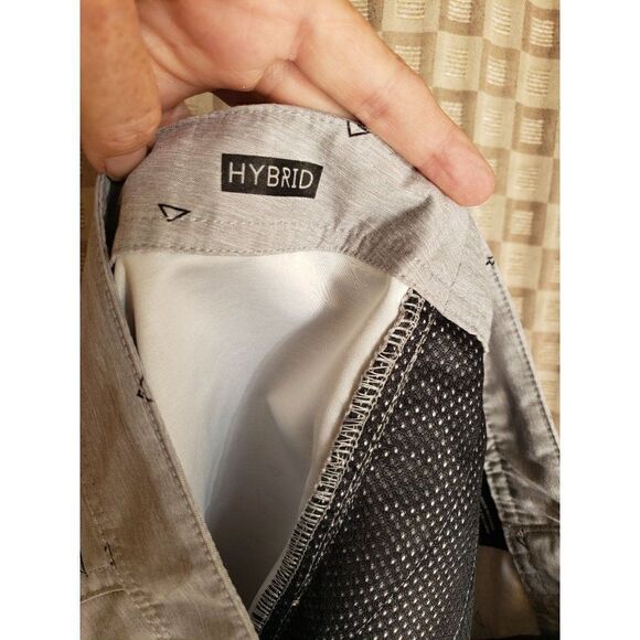 Men's Hybrid Swim Trunks L 34" Beach Shorts Grey Black Quick-Dry Resortwear - Picture 8 of 8